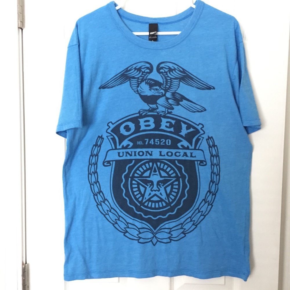 Blue Obey “Union Local” Graphic Tee